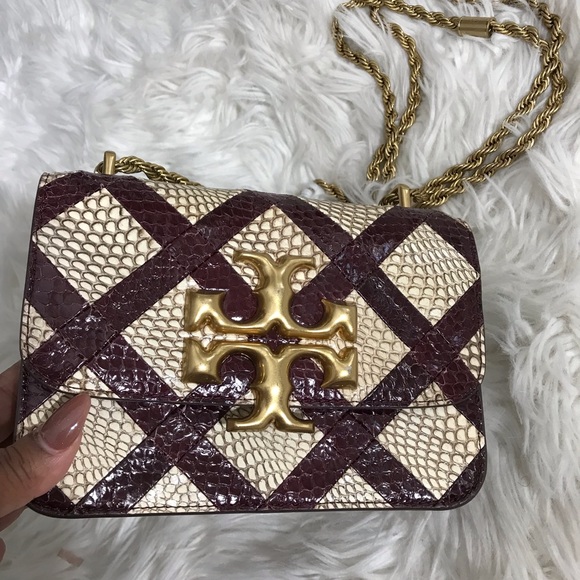 SOLD LIMITED Tory Burch Eleanor Snakeskin Crossbody Camera Bag - Picture 13 of 17